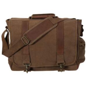 Rothco Vintage Canvas Pathfinder Laptop Bag With Leather Accents