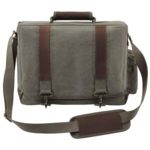Rothco Vintage Canvas Pathfinder Laptop Bag With Leather Accents